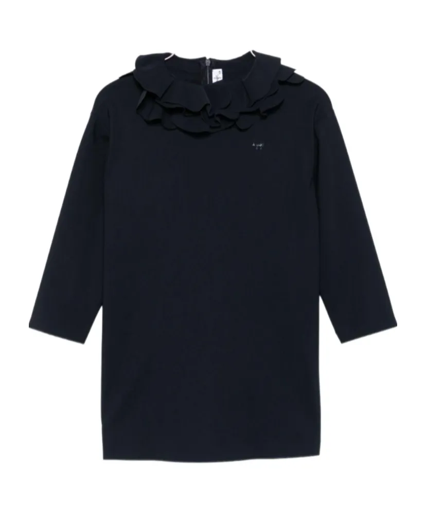Il Gufo Layered Ruffled Straight Hem Dress