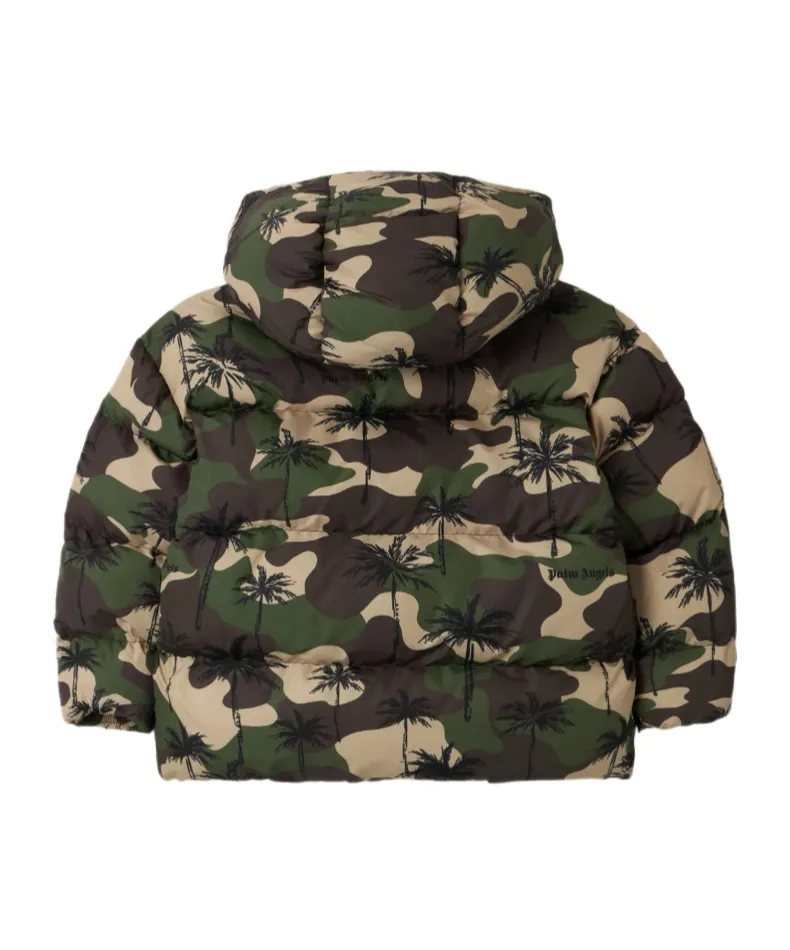 Palm Angels Kids Palm-Tree Hooded Puffer Jacket