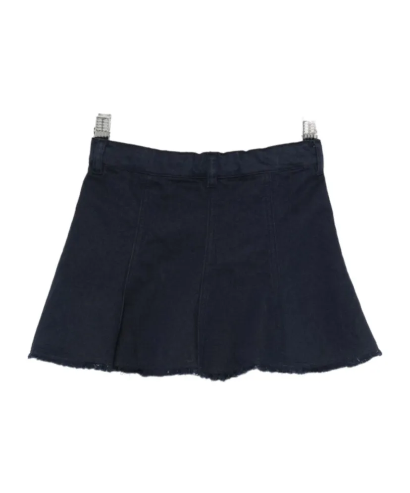 Frayed Trim Midi Skirt
