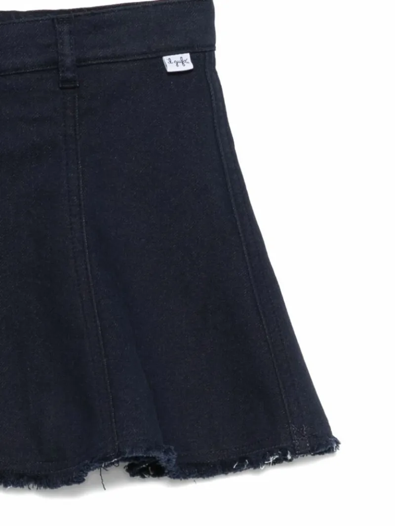 Frayed Trim Midi Skirt