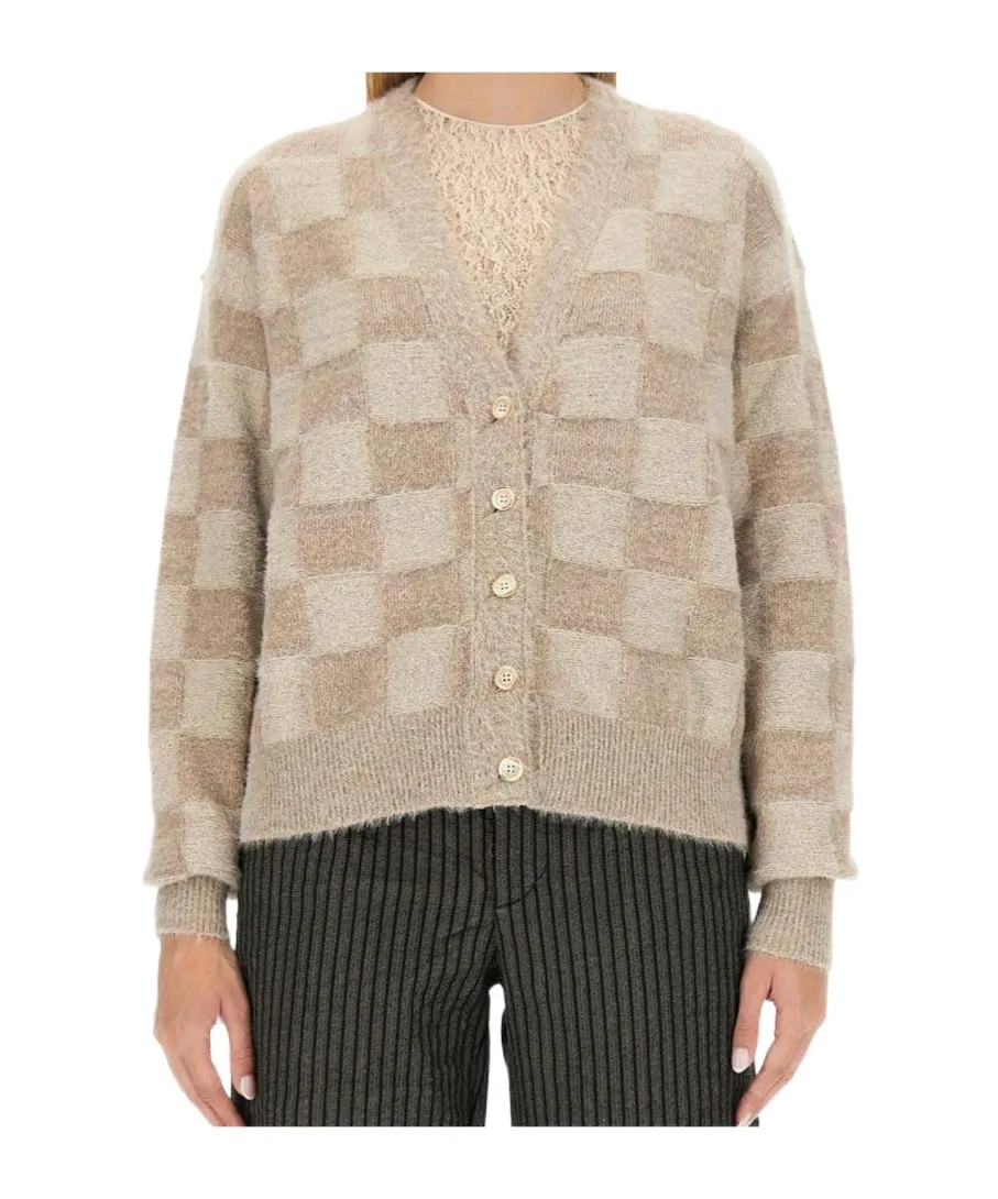 Checkerboard Knitted Cardigan
