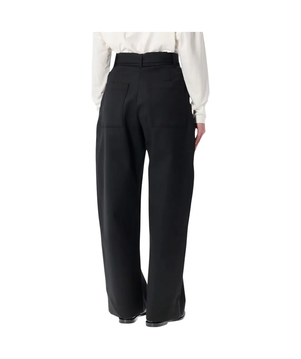 Studio Nicholson Doring Compact Viscose Pants With Belt