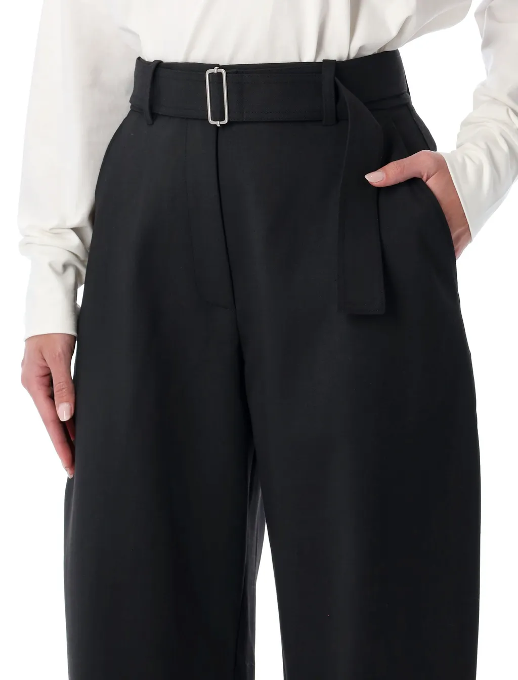 Studio Nicholson Doring Compact Viscose Pants With Belt