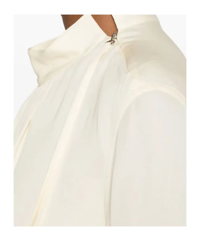 Pleated High-Neck Top