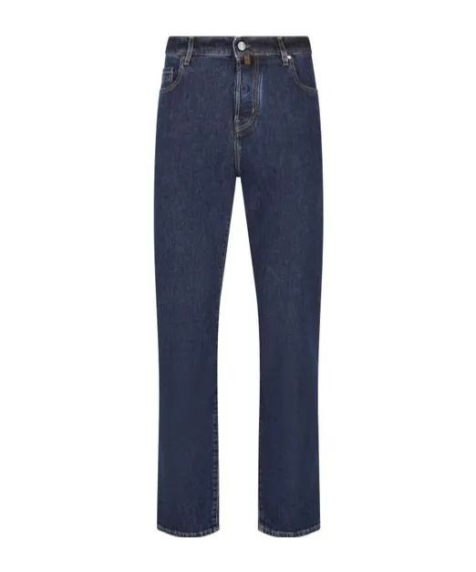Jacob Cohen Logo Patch Straight Leg Jeans