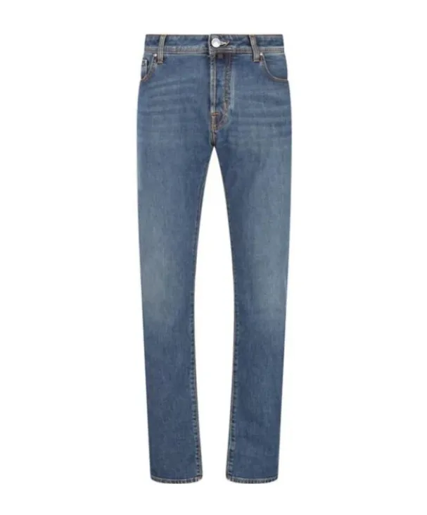 Jacob Cohen Logo Patch Straight Leg Jeans