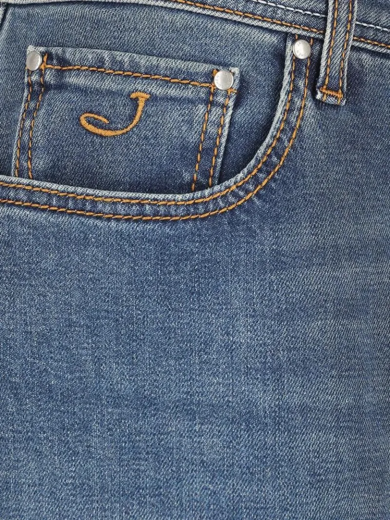 Jacob Cohen Logo Patch Straight Leg Jeans