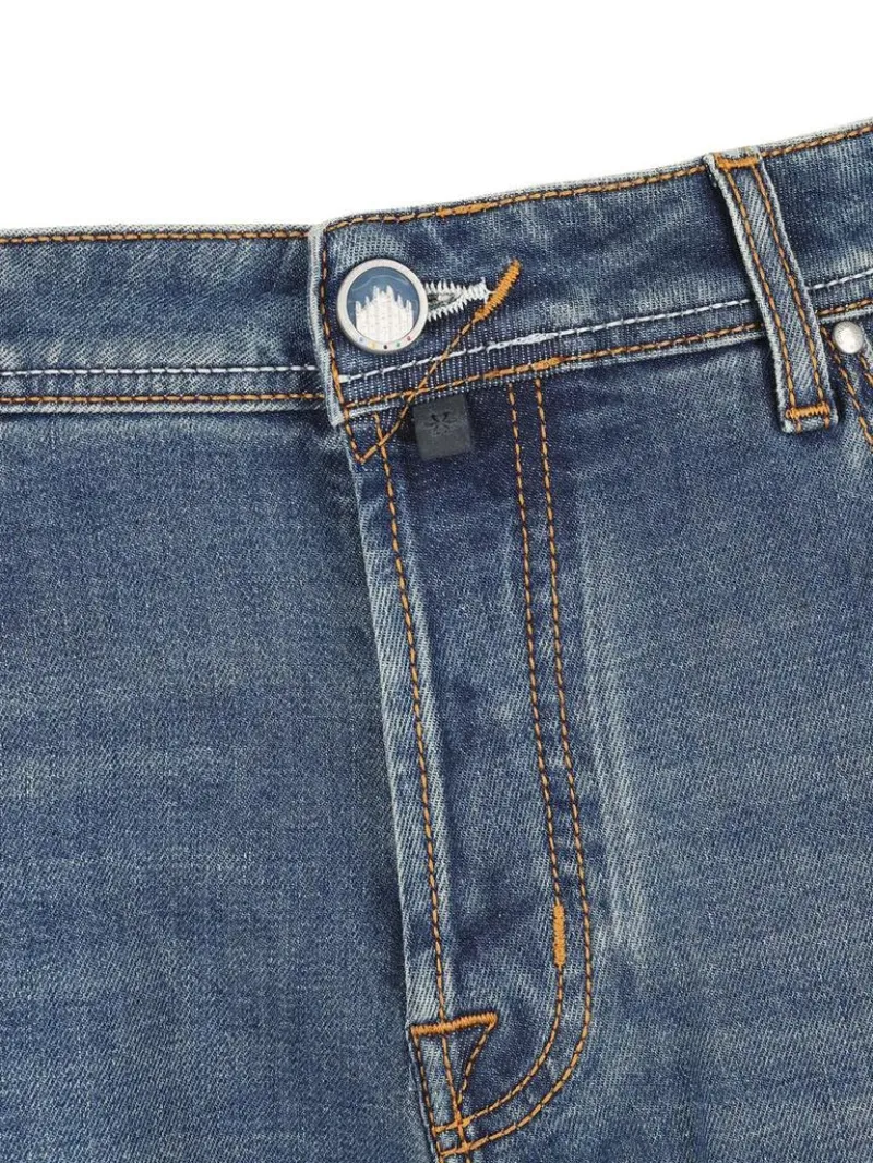 Jacob Cohen Logo Patch Straight Leg Jeans