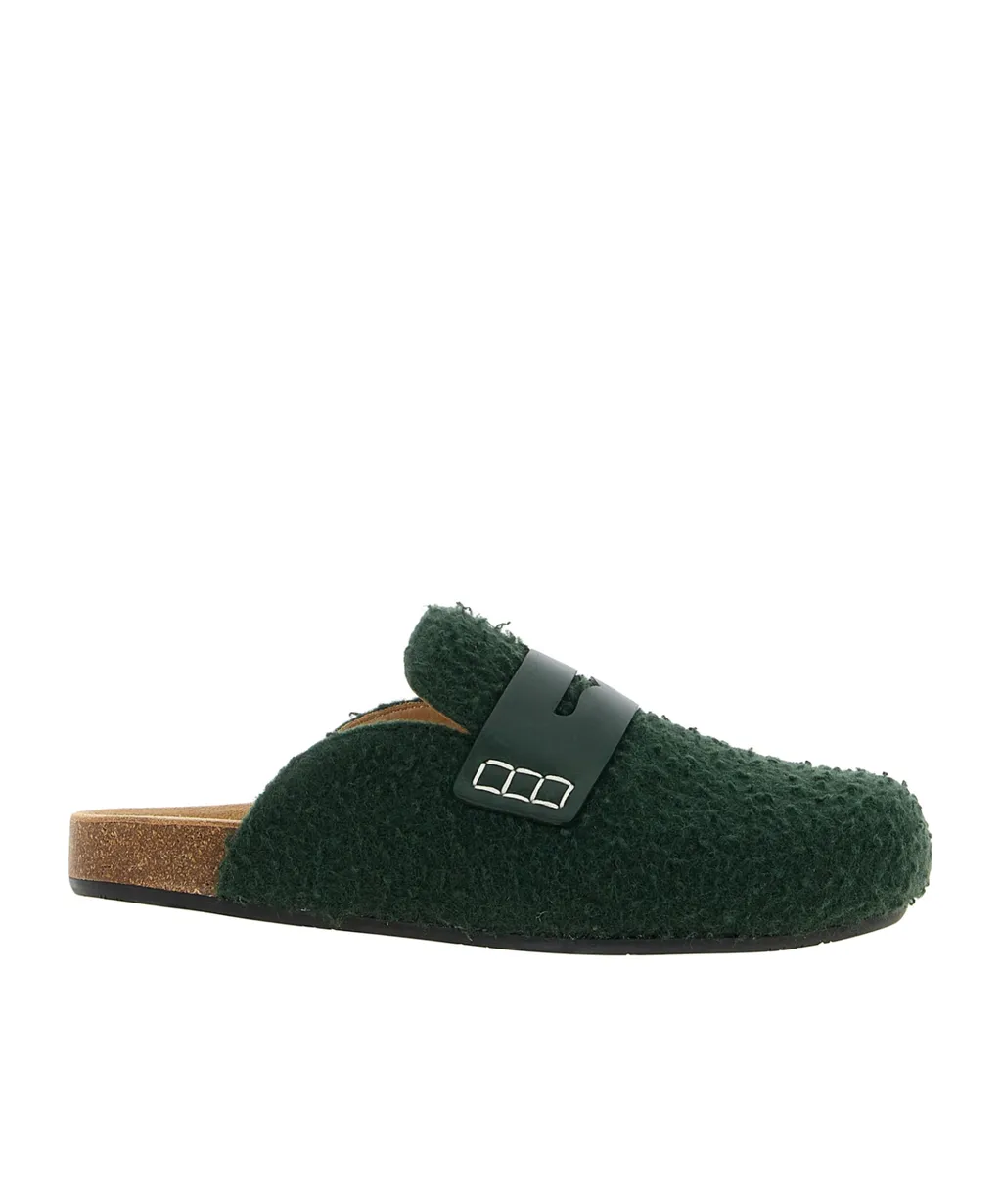 Felt Loafer Mules
