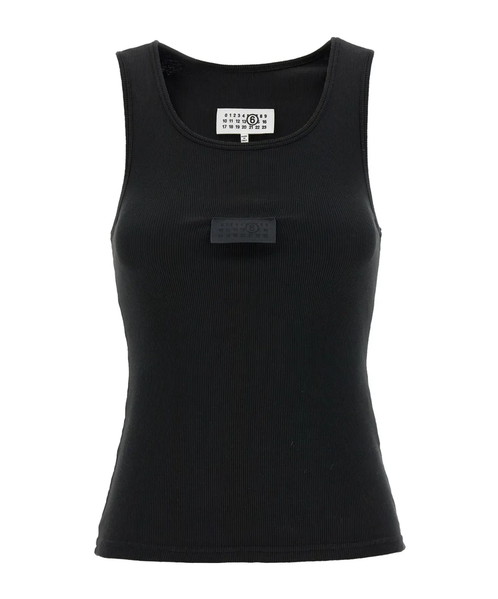 Mm6 Maison Margiela Plaque Sleeveless Tank Top