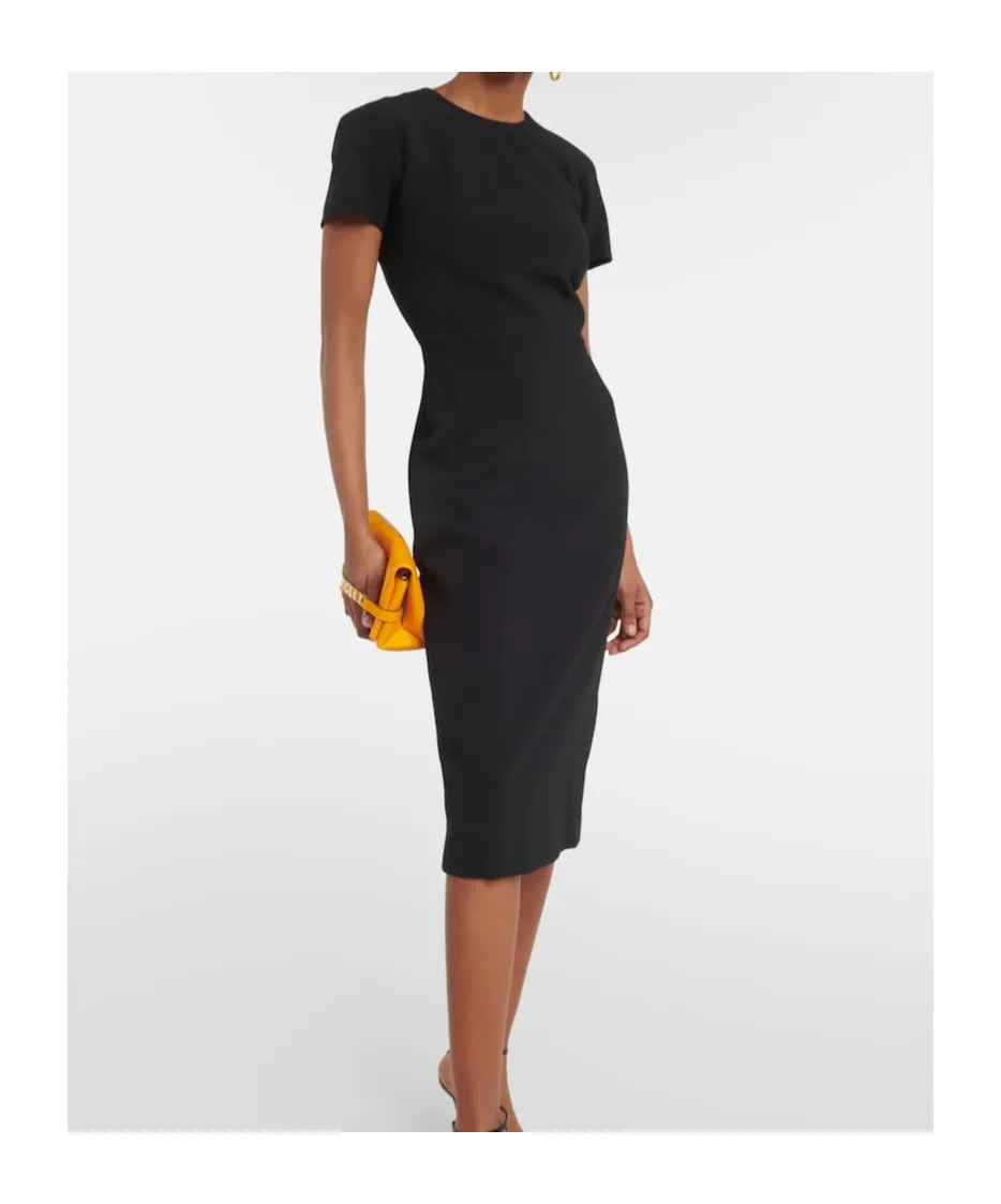 Fitted T-Shirt Crepe Midi Dress