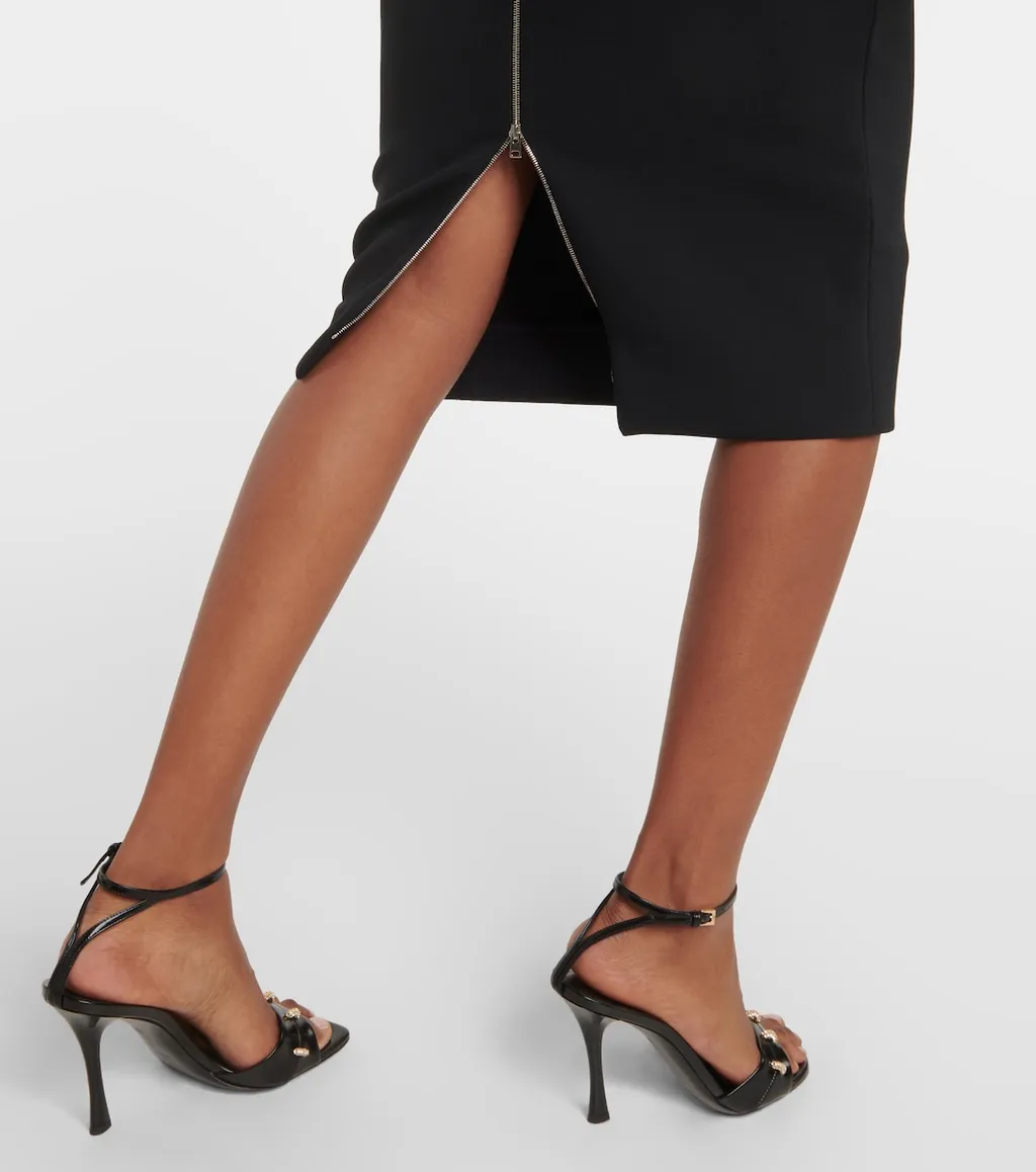Fitted T-Shirt Crepe Midi Dress