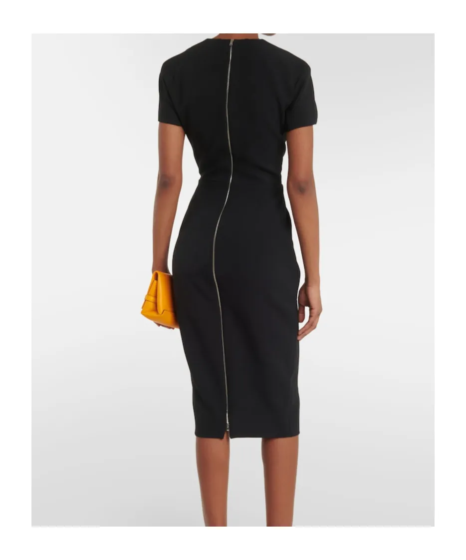 Fitted T-Shirt Crepe Midi Dress