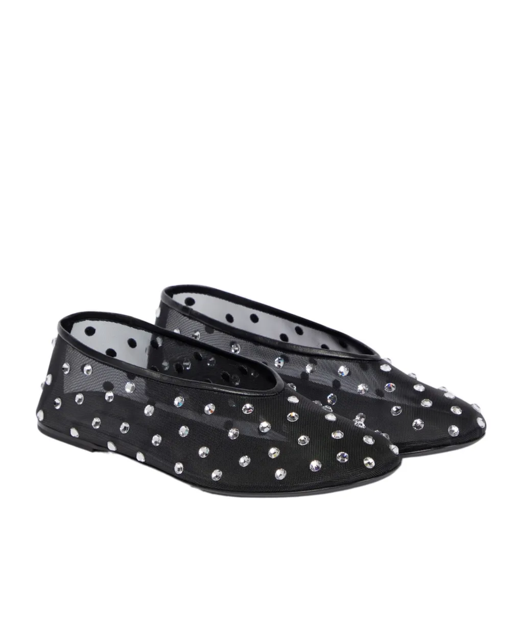 Marcy Crystal-Embellished Ballet Flats