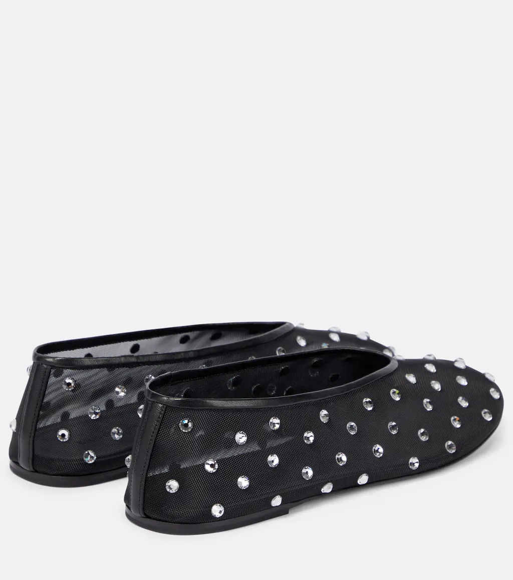 Marcy Crystal-Embellished Ballet Flats