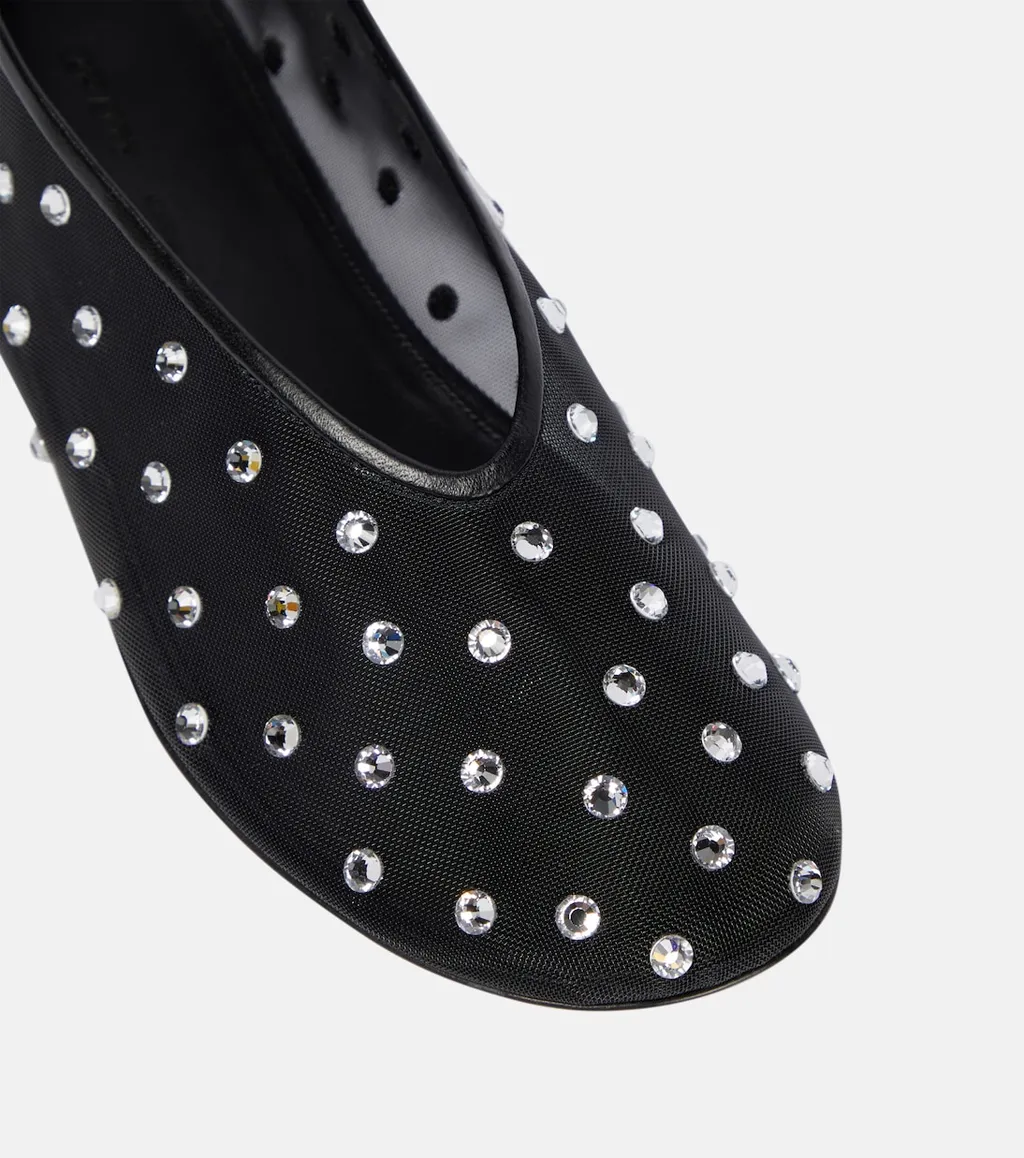 Marcy Crystal-Embellished Ballet Flats