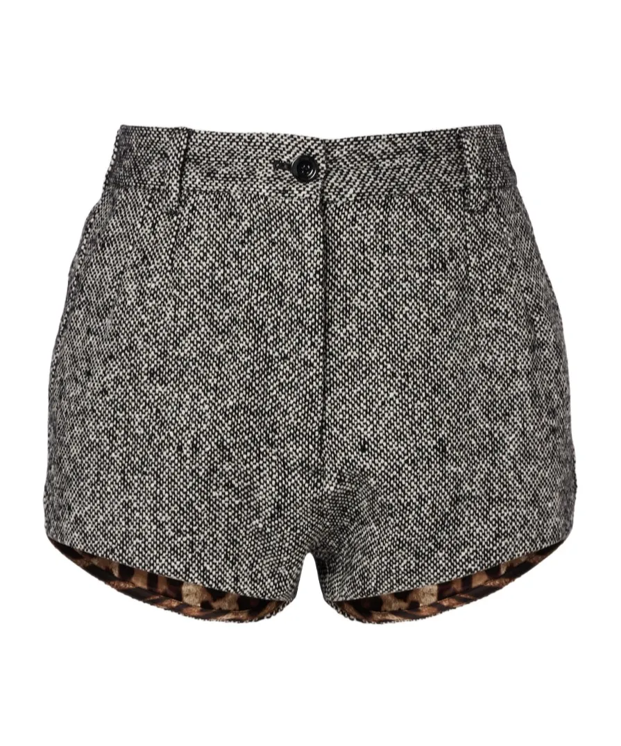 High-Rise Wool And Cotton-Blend Shorts