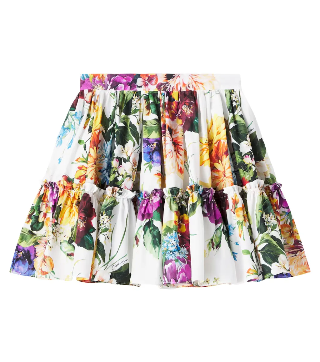 Floral Cotton Poplin Skirt