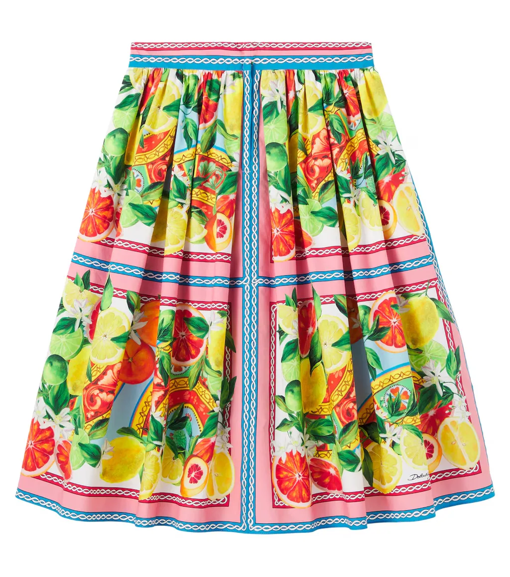 Taormina Printed Cotton Skirt