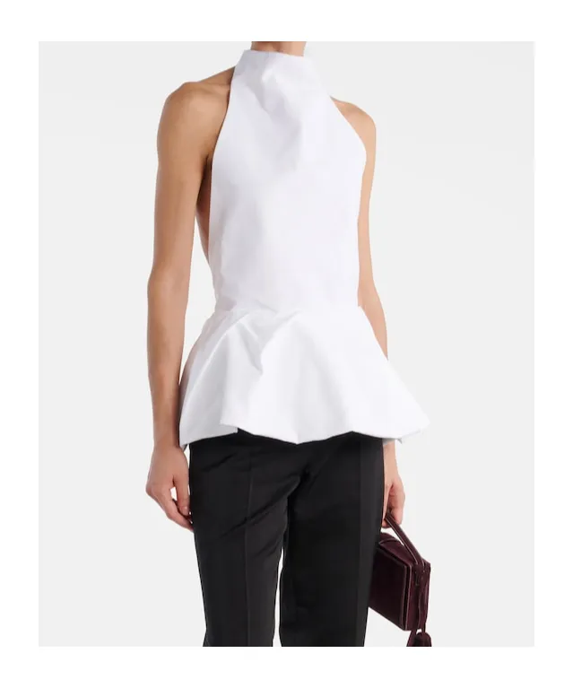 Halterneck Cotton Poplin Top
