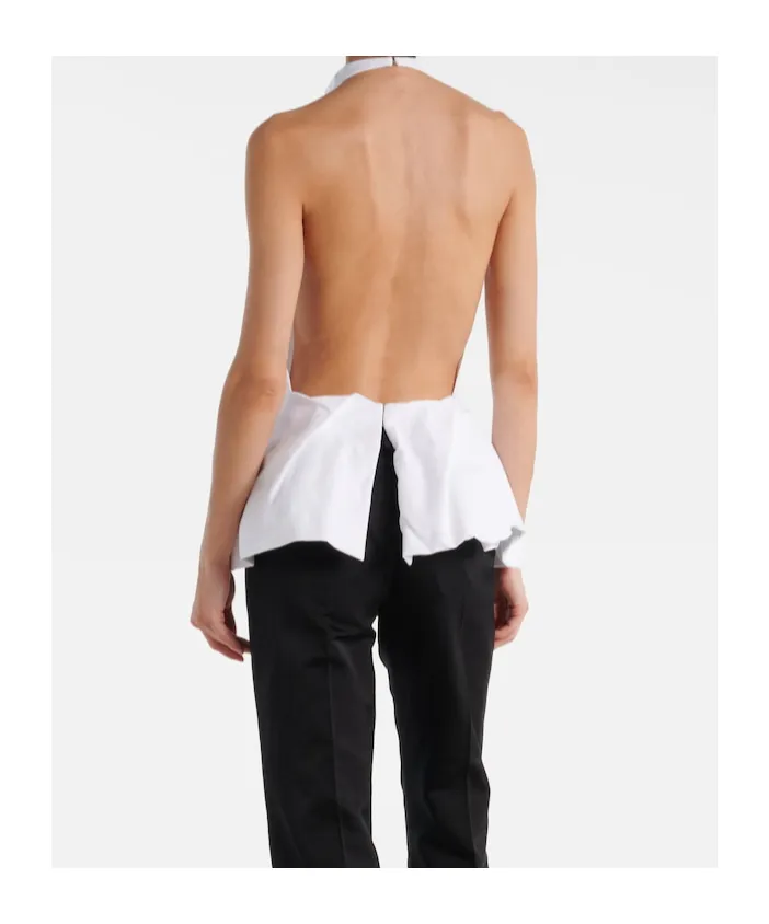 Halterneck Cotton Poplin Top