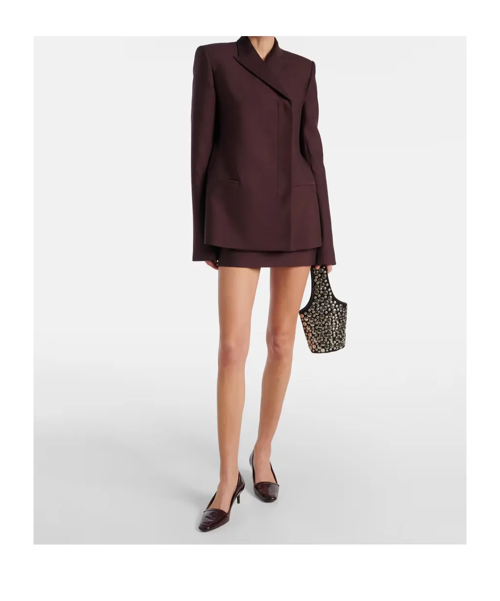 Jett Wool And Silk Miniskirt