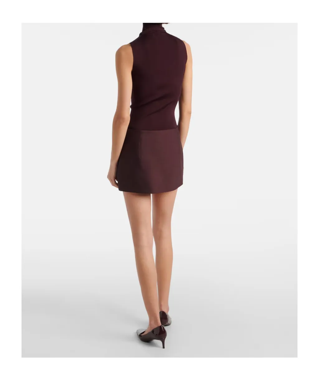 Jett Wool And Silk Miniskirt