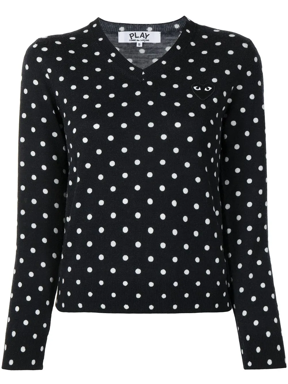 Polka Dot-Print V-Neck Jumper