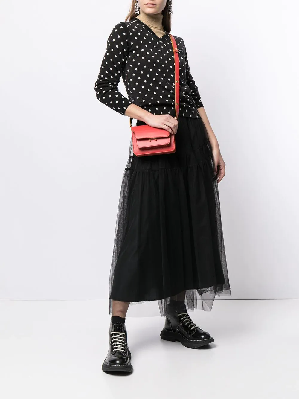 Polka Dot Print Wool Jumper