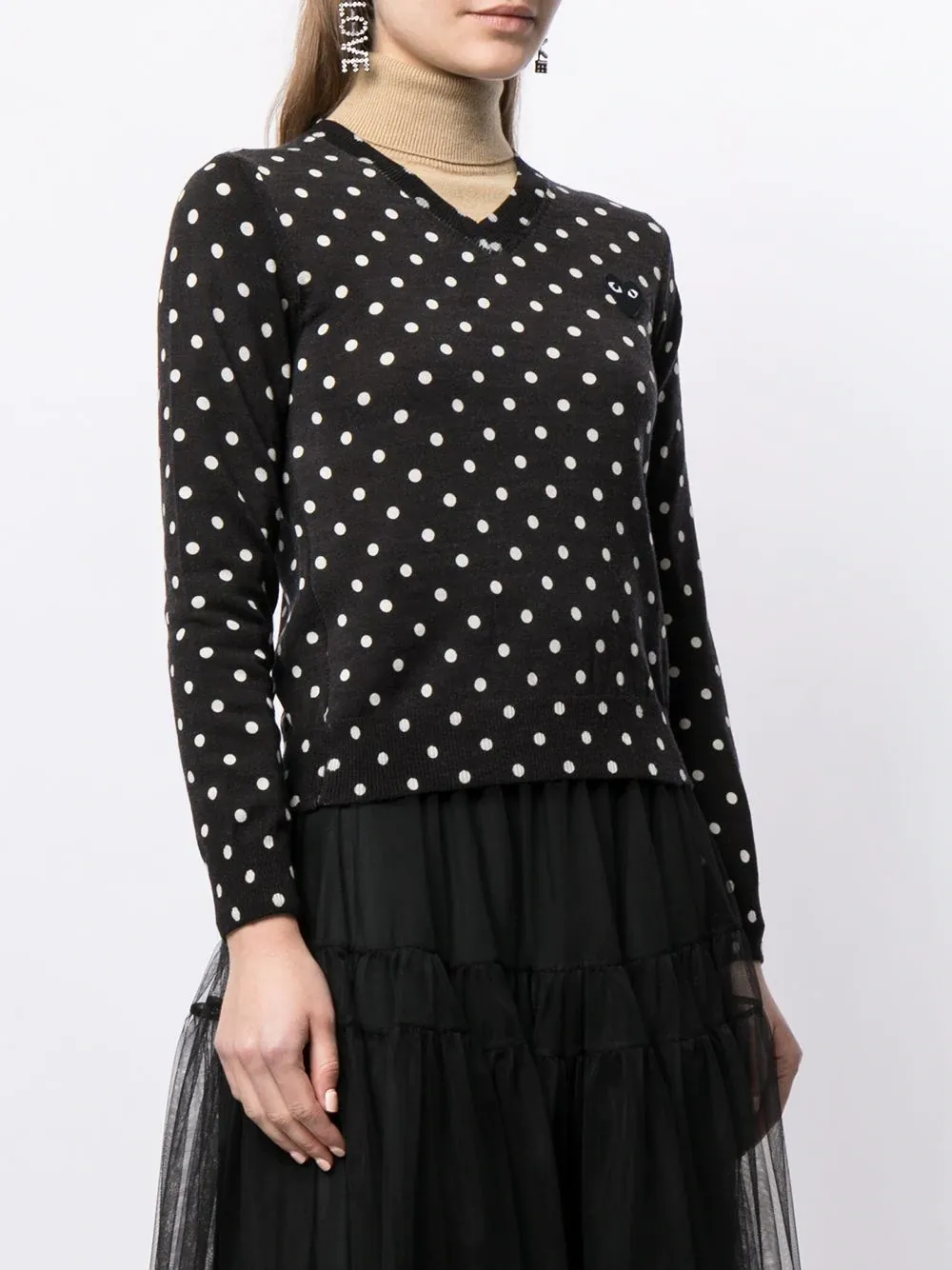Polka Dot Print Wool Jumper