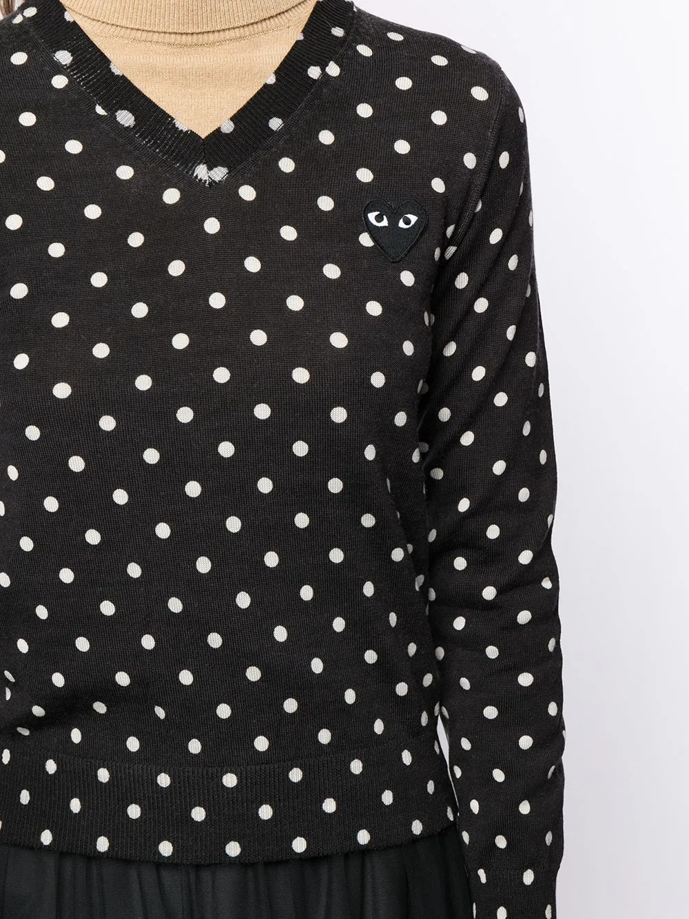 Polka Dot Print Wool Jumper