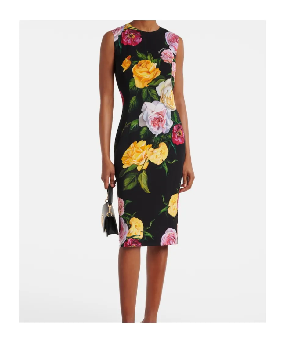 Floral Silk-Blend Midi Dress