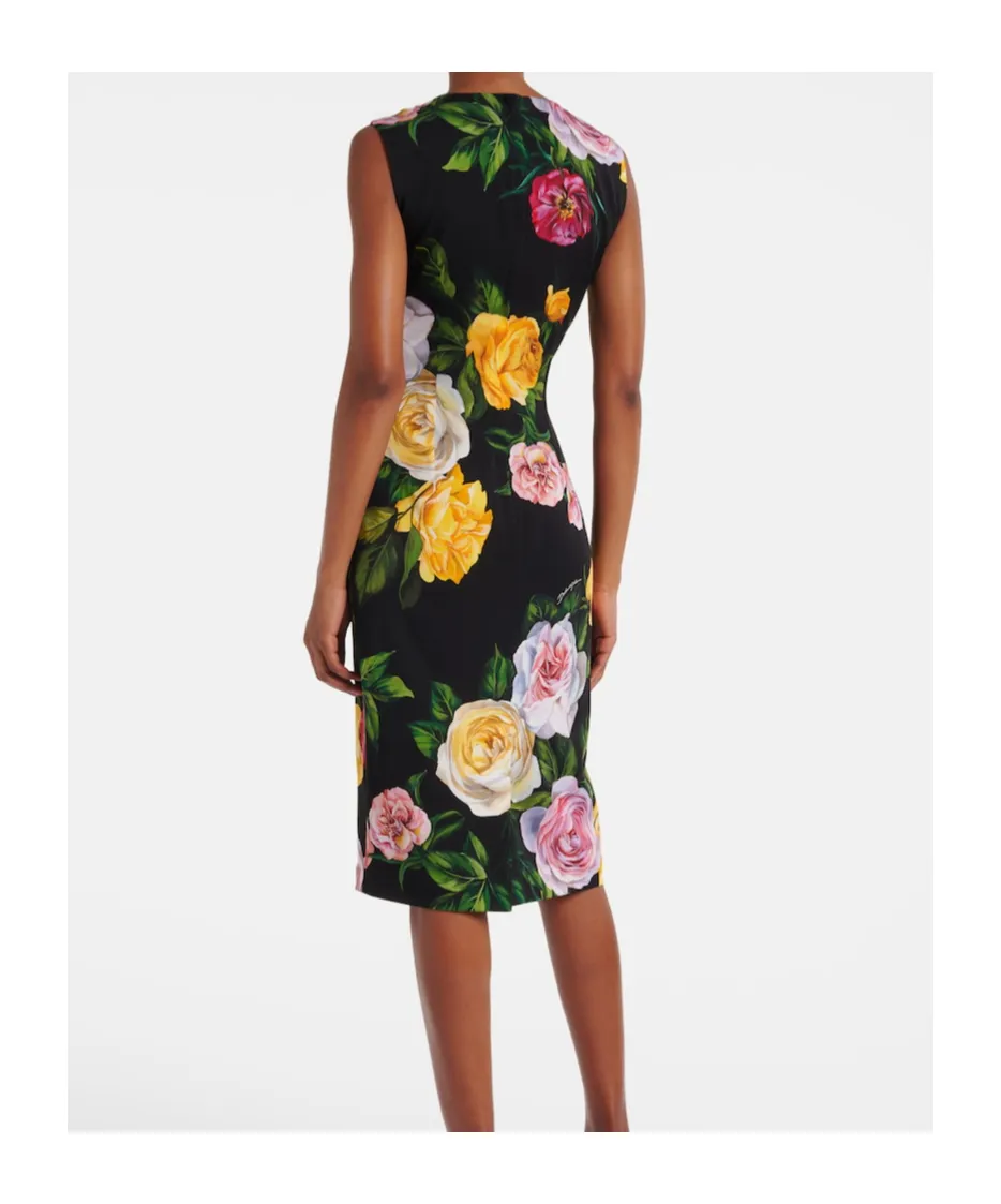 Floral Silk-Blend Midi Dress