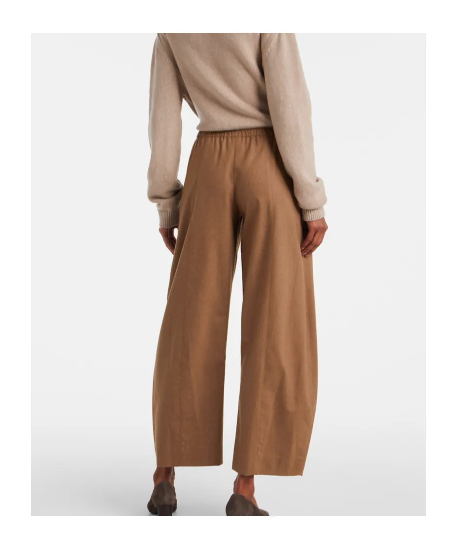 Clover Mid-Rise Wool Barrel-Leg Pants