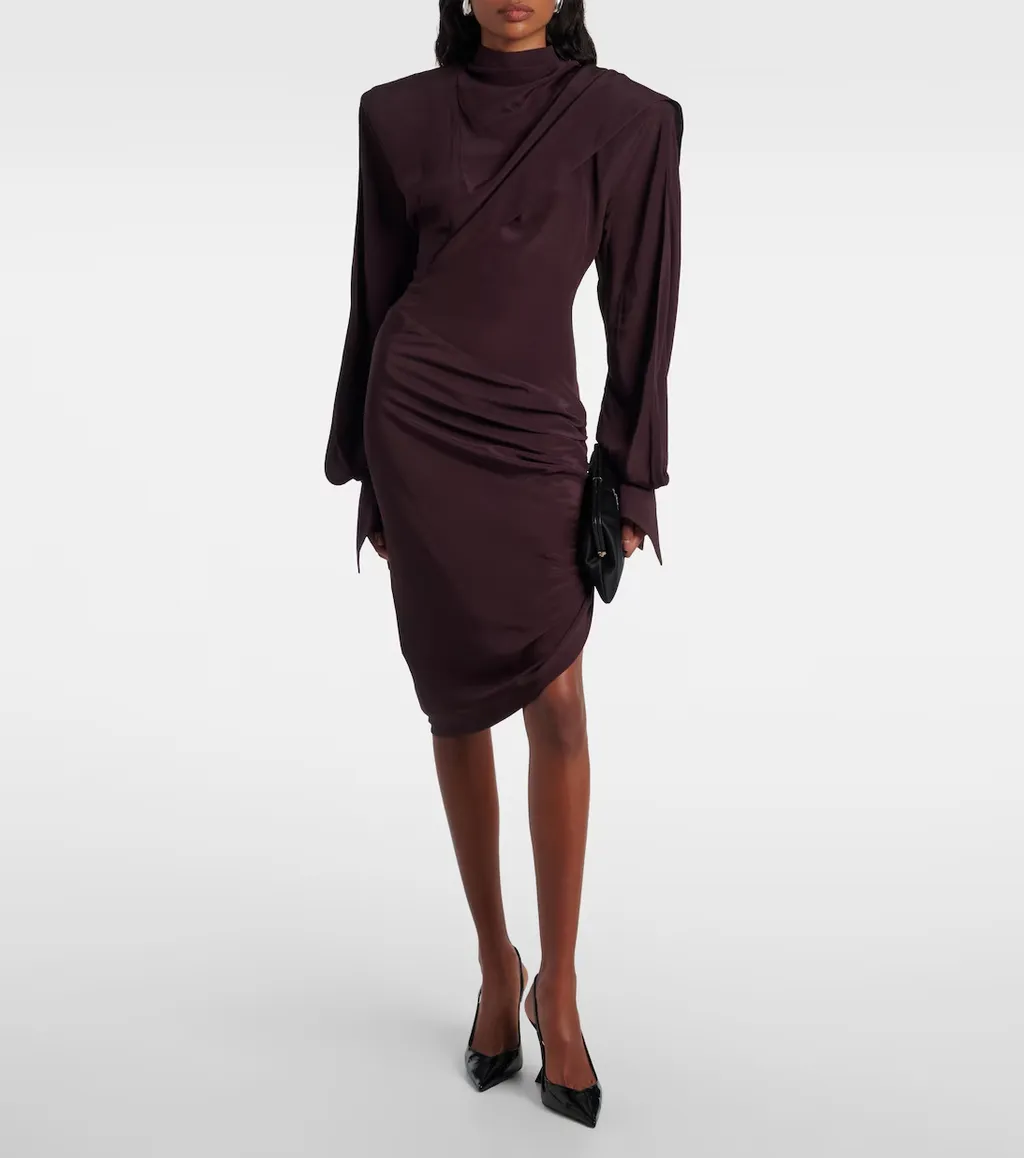 Asymmetric Mini Dress With Drapes