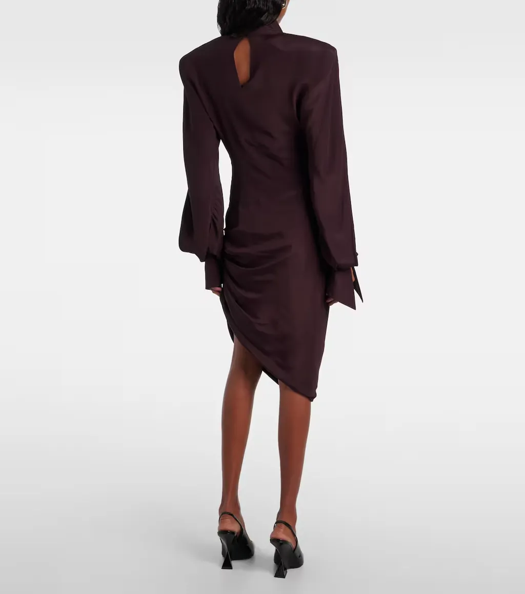 Asymmetric Mini Dress With Drapes