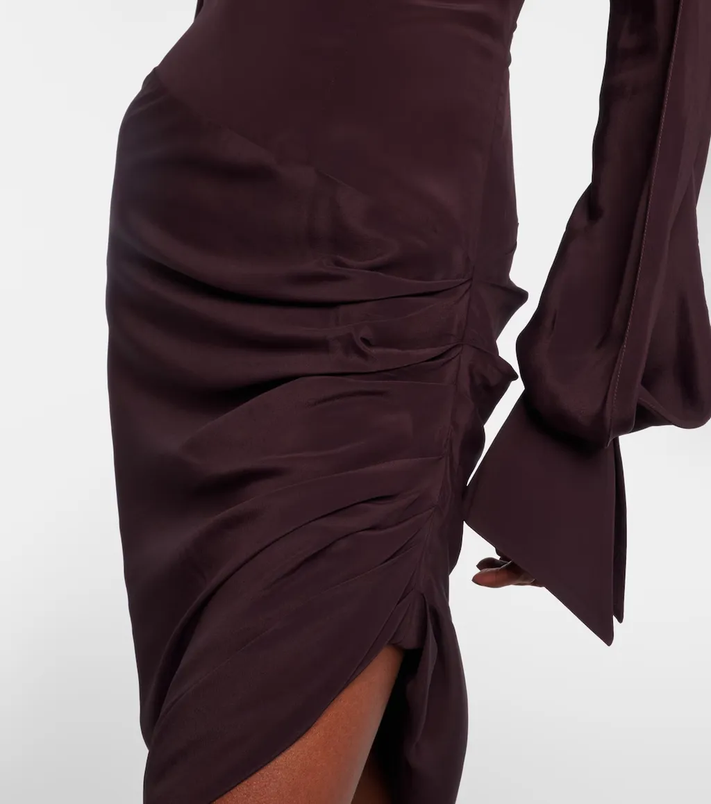 Asymmetric Mini Dress With Drapes