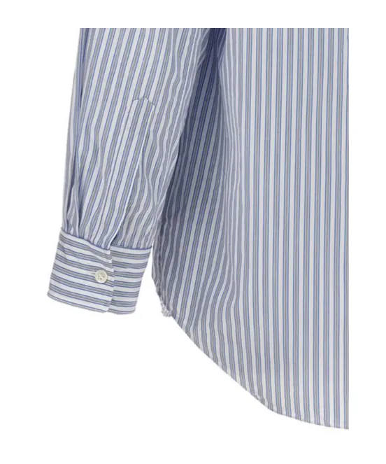 Comme Des GarÇOns Play Logo Patch Striped Shirt