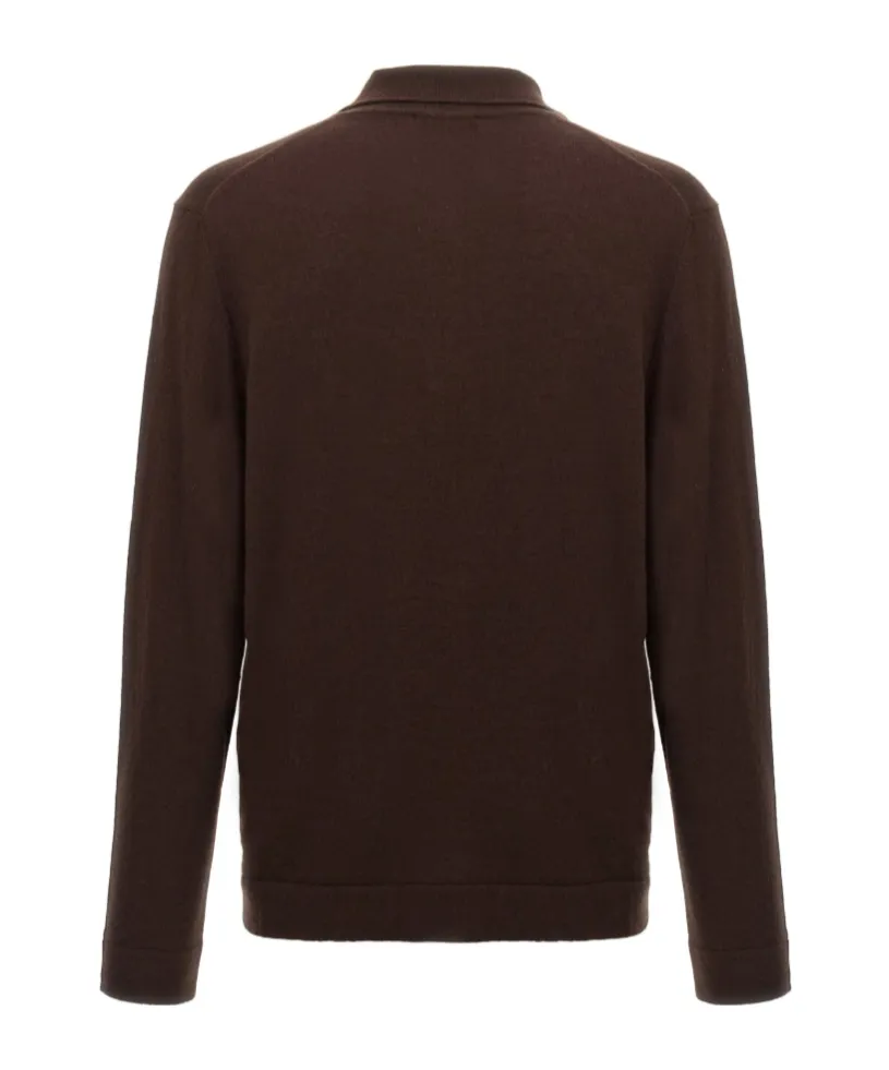 Zanone Long-Sleeved Fine-Knit Polo Shirt