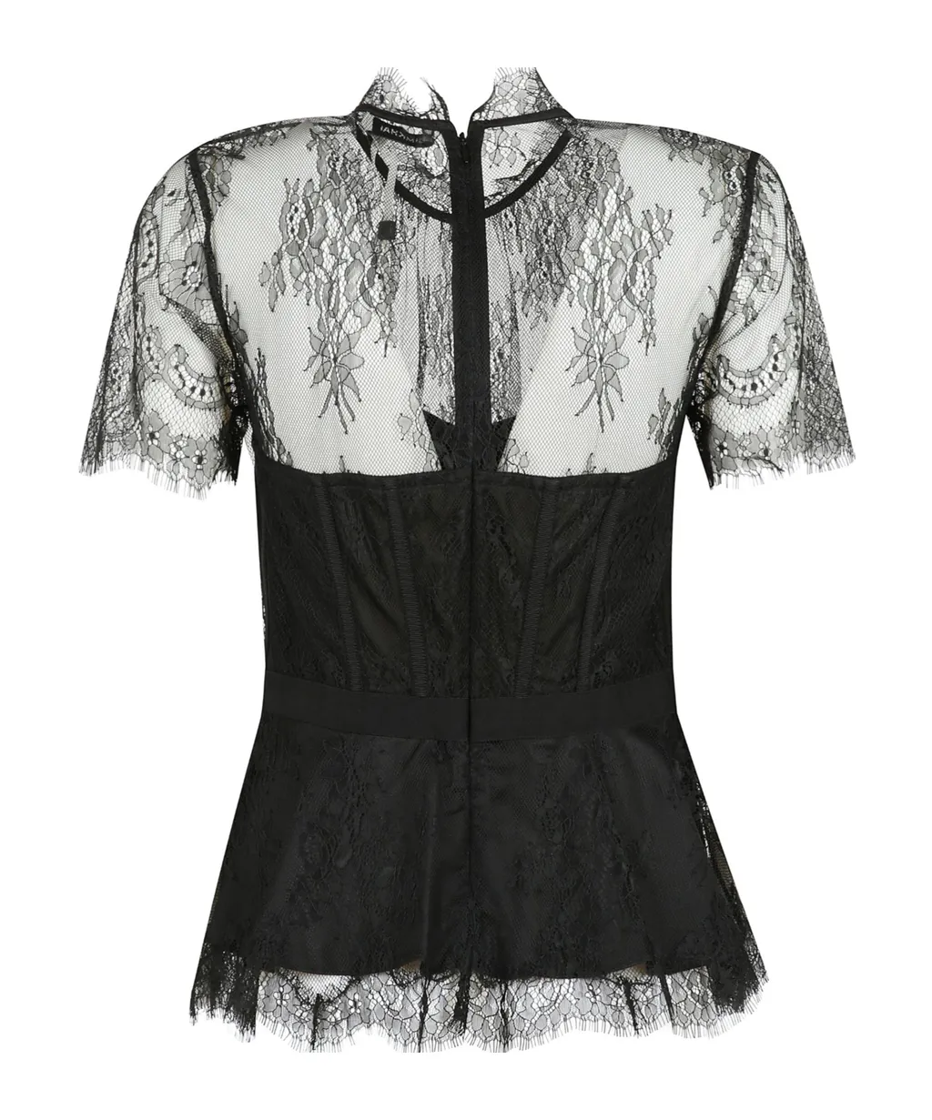 Lace-Embellished Corset Top