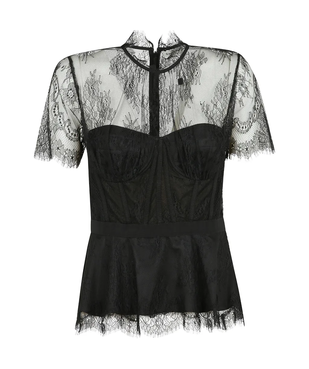 Lace-Embellished Corset Top