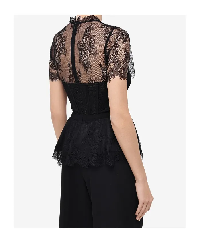 Lace-Embellished Corset Top