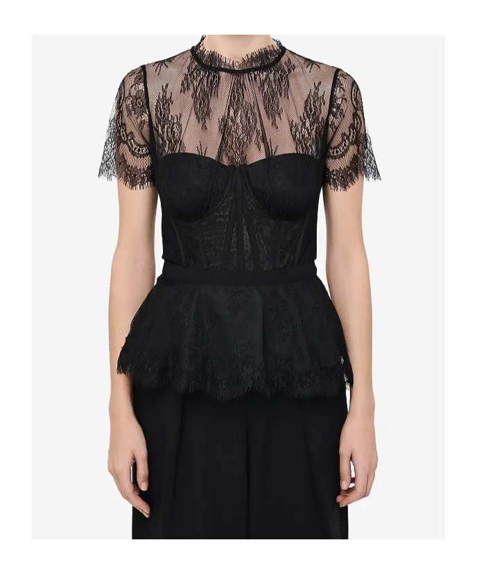 Lace-Embellished Corset Top