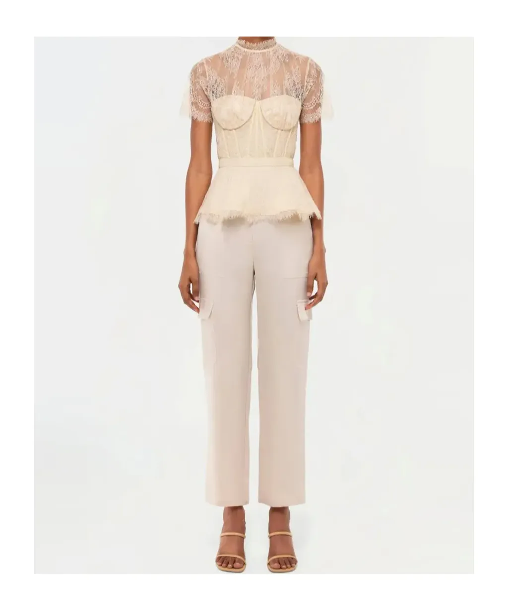 Lace Short-Sleeved Blouse