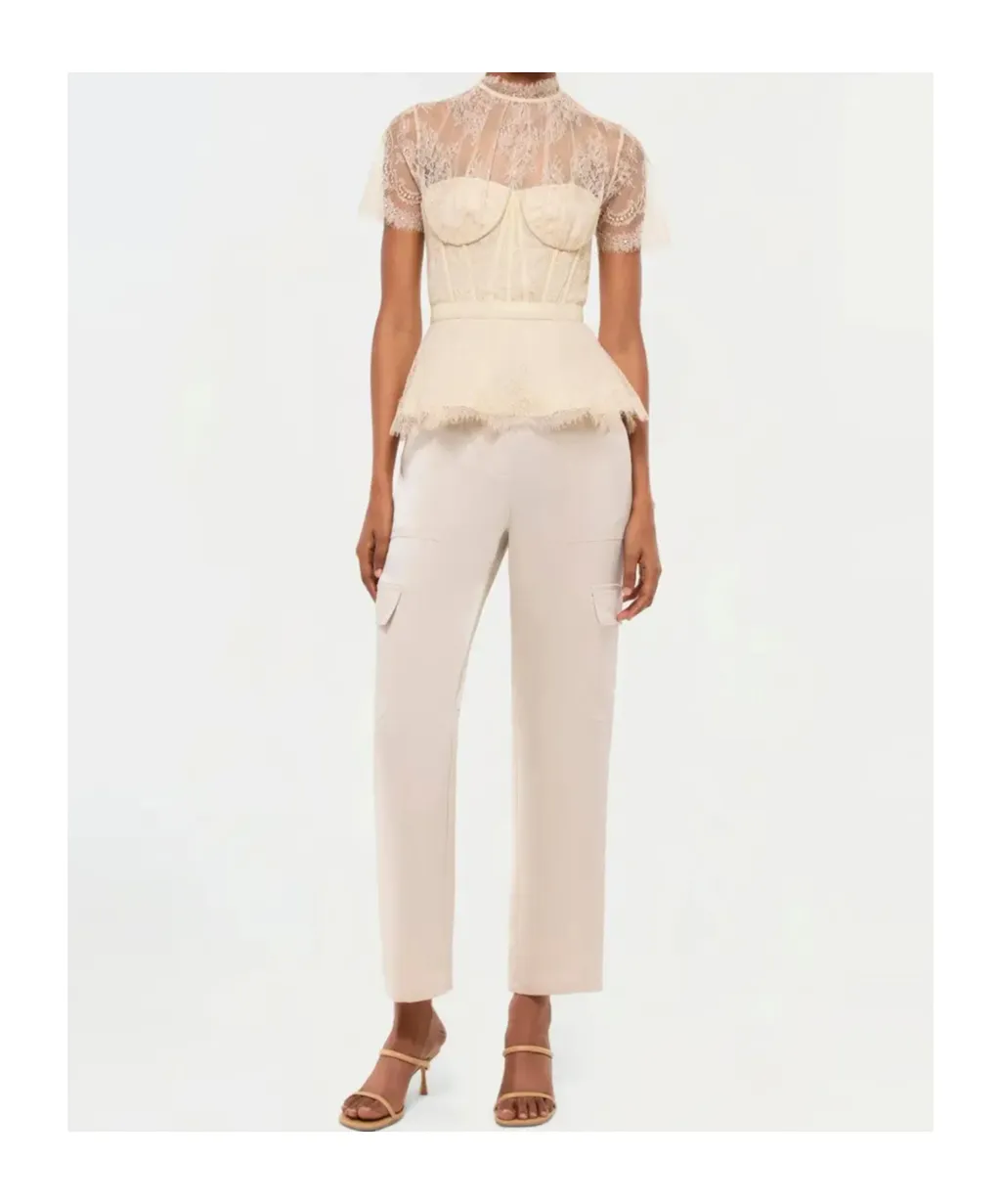 Lace Short-Sleeved Blouse