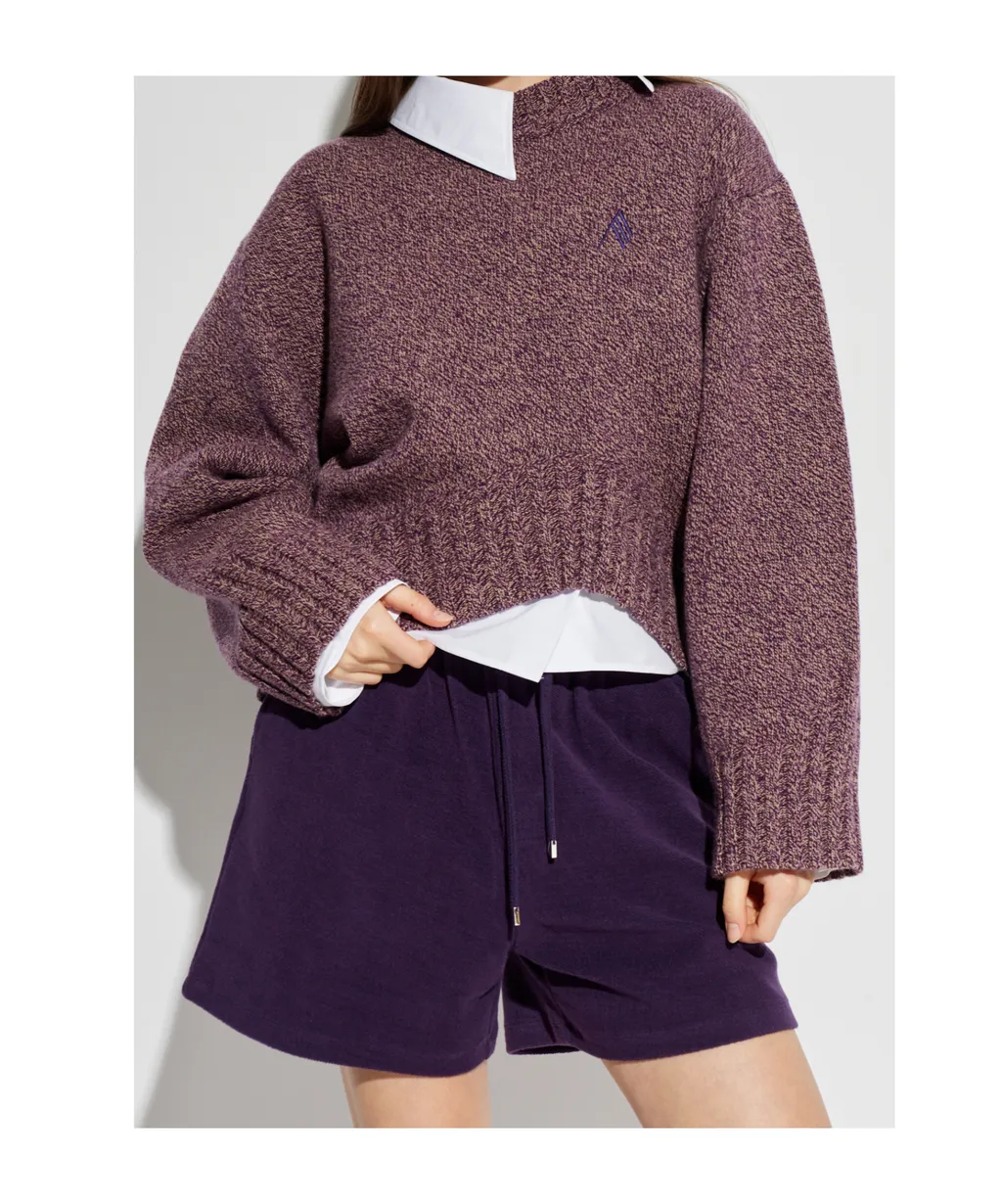 The Attico Logo Embroidered Asymmetric Knitted Jumper