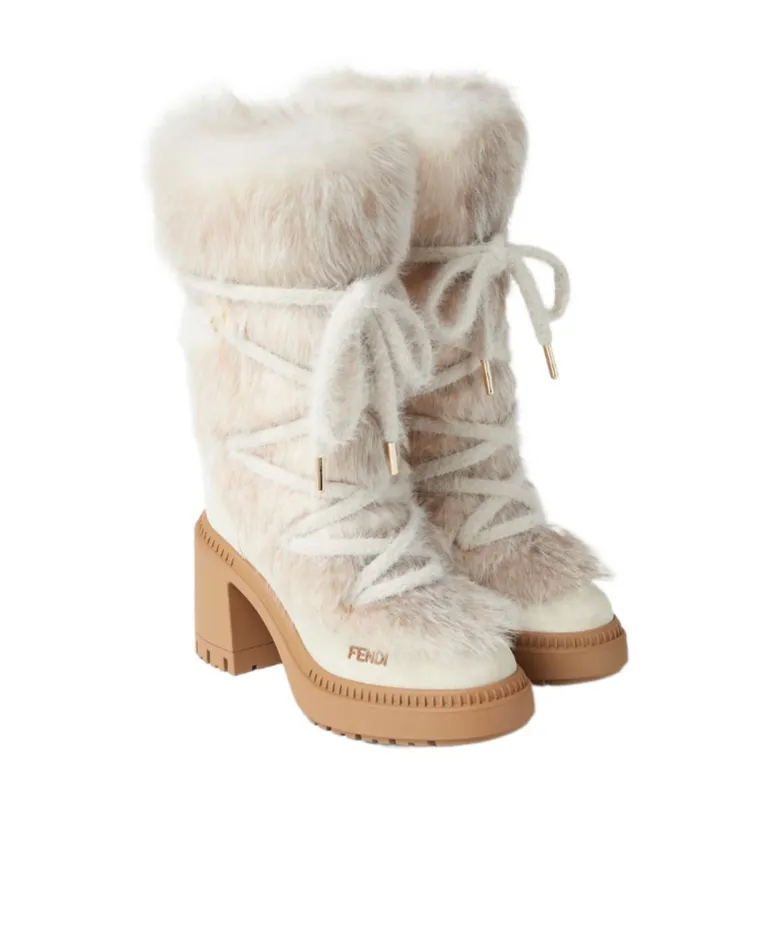 Fendi Apres Chic Lace-Up Boots