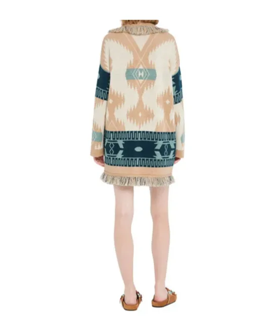 Alanui Icon Jacquard Fringed Belted Cardigan
