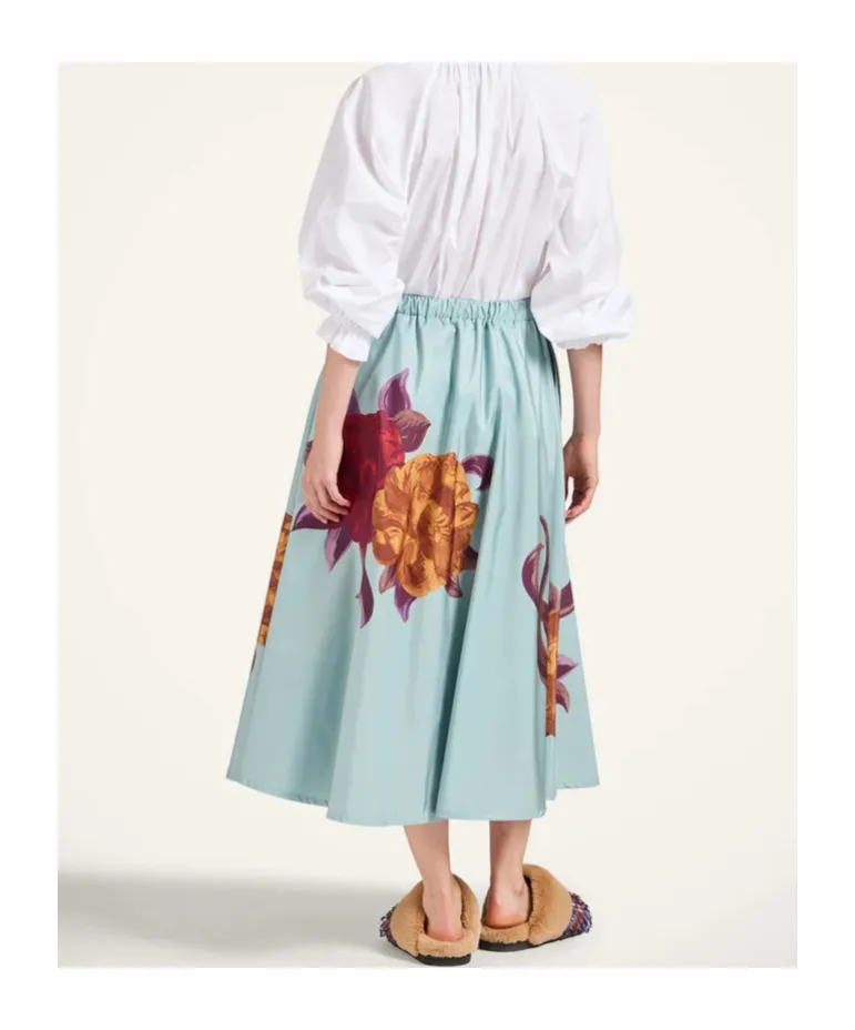 Floral-Print Skirt