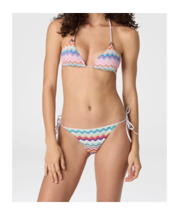 Missoni Pixel-Effect Zigzag Pattern Triangle Bikini Set